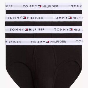 Tommy Hilfiger Four Pack Classic Cotton Briefs Men's Underwear 4 Black MSRP $46
